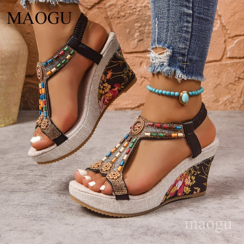 Ethnic Fashion Women - Женские сандалии на танкетке в стиле